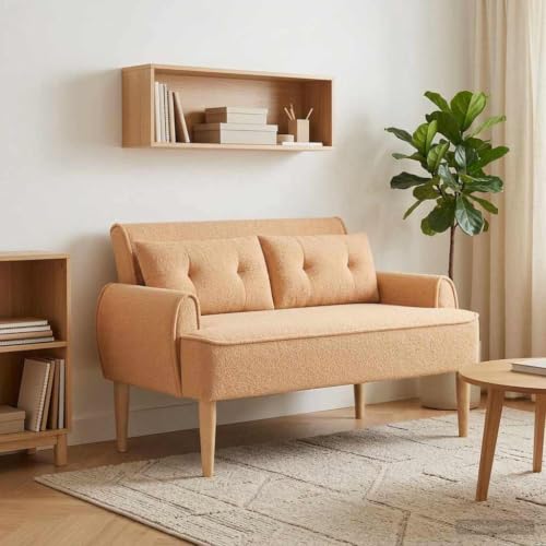 Sofá amoroso beige de 117 cm para pisos pequeños con problemas de espacio 3