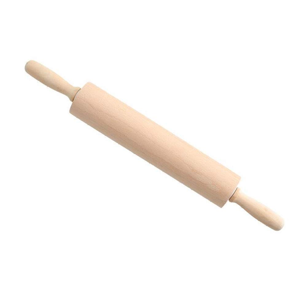 Rodillo de amasar Rodillo de amasar de madera maciza Rodillo de amasar Rodillo de piel de bola de masa sin pintar Rodillo de amasar Martillo para caminar (Color: Madera, Tamaño: 40x6 cm) (Madera 40x