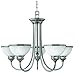 Hinkley 4676PL Carina 5lt Chandelier, Polished Antique Nickel Finish : Opal-Cased Glass