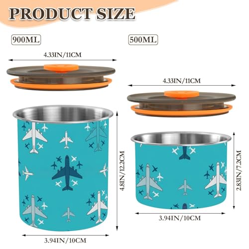 Envase hermético para café de acero inoxidable 900 ml miniatura 2