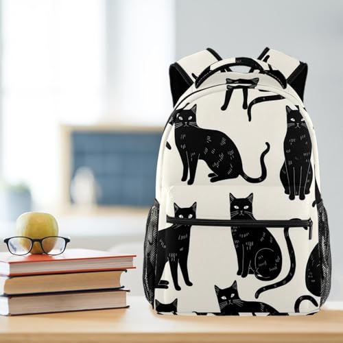 Sac à dos de voyage avec motif chats noirs pour les sorties des enfants - 6