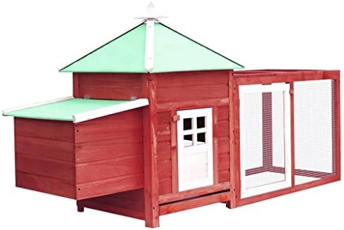 Spacious Large Chicken Coop Outdoor - Solid Firwood & Plywood, Galvanized Steel, Rustic Brown Animal Hutch for Chickens, Ducks & Rabbits - Durable Poultry Housing