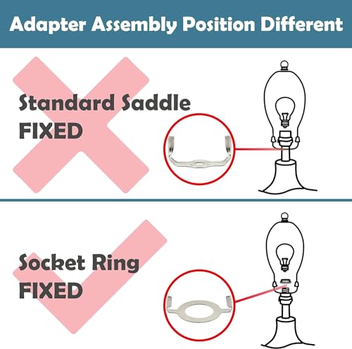 Image of Aspen Creative 20037-32A, 7 inch Lamp Shade Harp Holder with E26 UNO Fitter Adapter, Includes Solid Steel Bumped Cylinder Finial, 7 inch Harp, and E26 36mm UNO Fitter in Matte Black Finish, 2 Pack