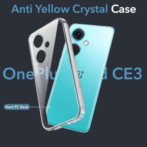 Image of Jkobi Lifetime Anti-Yellow Clear Back Case Cover for OnePlus Nord CE 3 (Sleek Hard Crystal | Shockproof and Camera Protection)