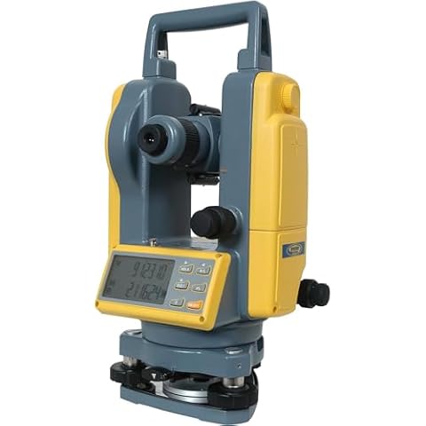 Spectra Precision DET-2 Digital Electronic Theodolite, Construction Surveying Equipment Set, Rechargeable and Alkaline Batteries, Carry Case Cover