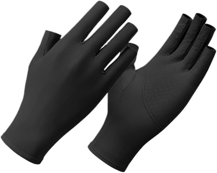 Women's Sunscreen Gloves Cycling Silicone Anti Slip Half Finger Touch Screen Riding
