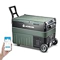 AAOBOSI 12 Volt Car Refrigerator, 42 Quart(40L) Electric Cooler Dual Zone,Car fridge Freezer (-4°F~68°F) 12/24V DC & 100-240V AC with APP Control, Basket and LED Light for Car, RV, Boat, Camping, Home