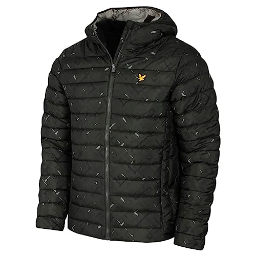 Lyle & Scott Mens Puffer Jacket - Graphic Checker Dark Sage - M