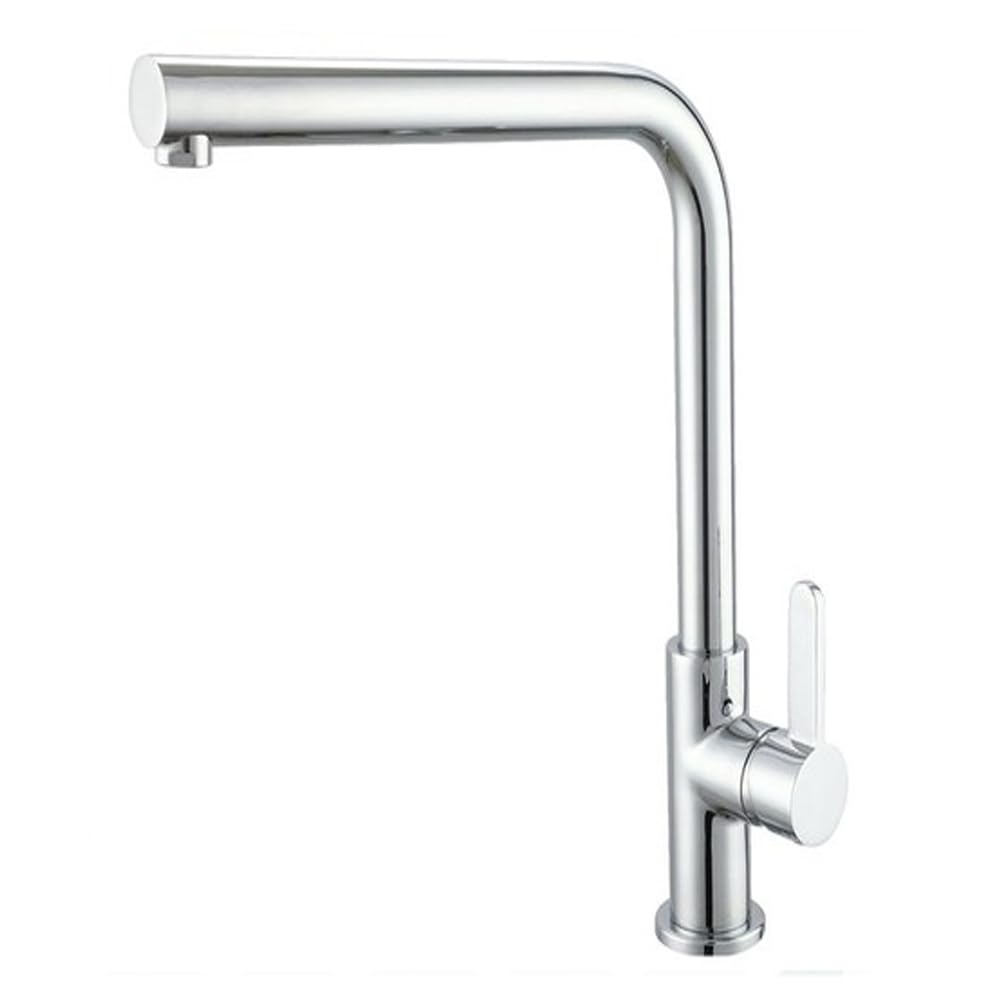 Vetrineinrete® Rubinetto cucina cromato miscelatore orientabile per lavello moderno monocomando a canna alta