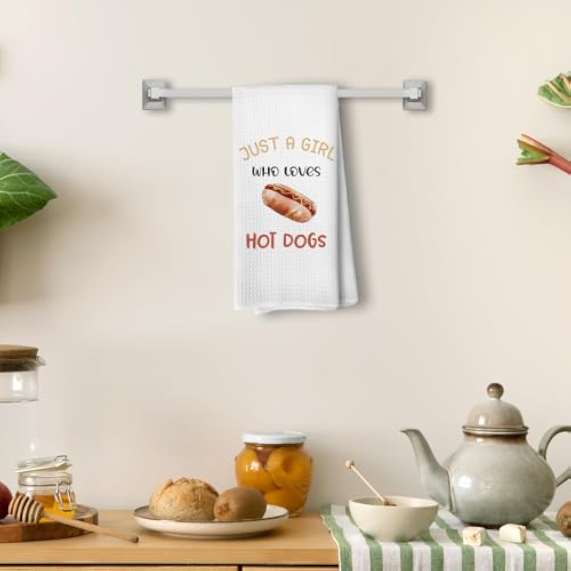 Funny Hot Dog Kitchen Towels, Decorative Hand Towels