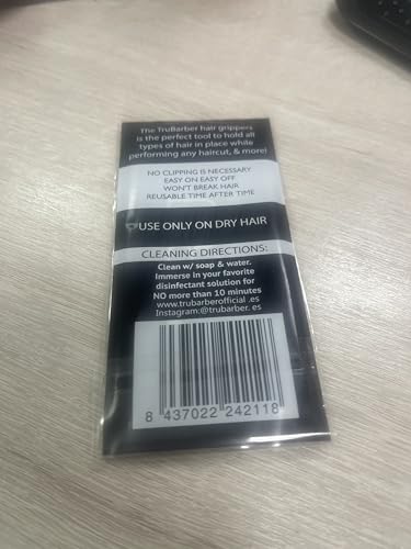 TRU BARBER HAIR GRIPPERS® PACOTE DE PACOTE DE 6 peças para homens e mulheres - Salão e barbeiro, gra