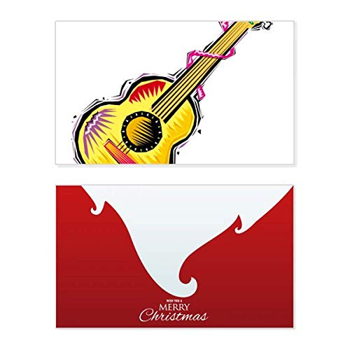 Carte de Noël Vintage Guitare Mexicaine et Illustration Festive