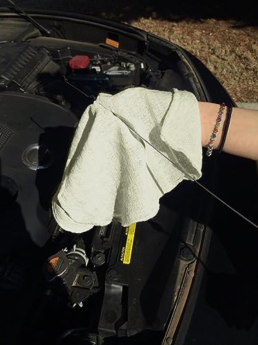 Avalon Towels Cotton Shop Rags – (Pack of 150) Size 12x14 Inches Cleaning Rags – Absorbent Shop Towels and Multipurpose Cleaning Towels for Automobiles, Industries, Garage and Homes (Natural)