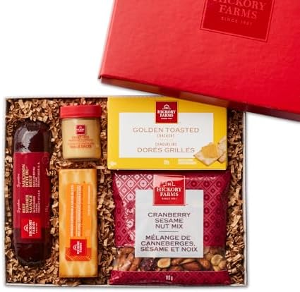 Hickory Farms Hickory Holiday Selection Gift Box | Small Gift Box | Meat & Cheese Sampler | Gourmet Food Gift Basket Perfect For Family, Birthday, Sympathy, Congratulations Gifts, Retirement, Thinking of You, Business and Corporate Gifts