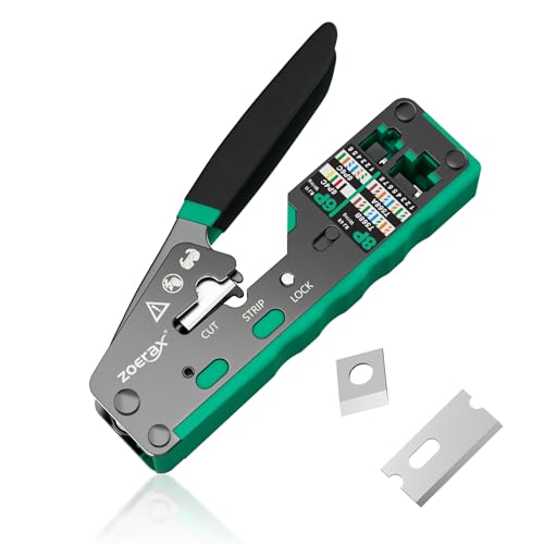 Image of RJ45 Crimping Tool Ethernet Crimp Tool Crimper, Green