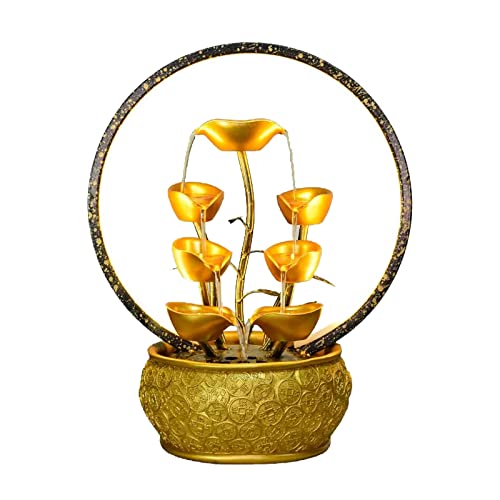 Waoceo Tischbrunnen Zimmerbrunnen Gold (Sm)