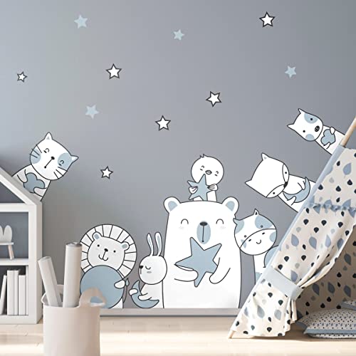 Children's Wall Stickers - Baby Room Decoration - Children's Bedroom Wall Sticker - Animal Friends of The Stars - H90 x L60 cm - Image 4
