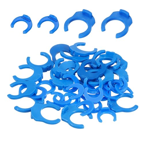 sourcing map 100Pcs 1/4 Inch 3/8 Inch Locking Clip Set for RO Water Filtration Systems Tube Quick Connect Lock Clamps Fitting Replacement Parts, Blue