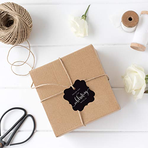 Andaz Press Fancy Frame Gift Tags, Thank You For Celebrating With Us, Black, 24-Pack, For Baby Bridal Wedding Shower, Kids 1St Sweet 16 Quinceanera Birthdays, Anniversary, Graduation, Baptism, Christening, Confirmation, Communion Party Favors, Gifts, Boxes, Bags, Treats And Presents #TOP2
