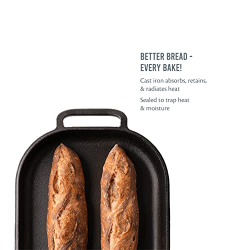 Challenger Bread Pan Cast Iron Loaf Pan with Lid for Homemade Breadmaking Sealed Bread Cloche Inverted Dutch Oven Set for Baking - Made In The USA