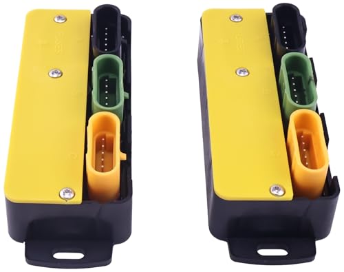 SUKATC New 2PCS Headlight Control Module 07347 07548 Compatible with Meyer Snow Plow Nite Saber, Yellow Green Black 6 PIN