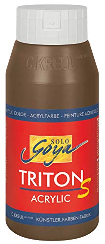 KREUL 17311 - Solo Goya Triton S peinture acrylique brun havane, flacon de 750 ml, séchage rapide avec effet brillant, peinture à base d'eau, qualité studio, bon pouvoir couvrant et bon rendement
