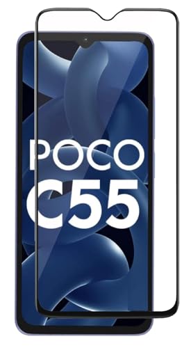 Image of HD Tempered Glass Screen Protector Compatible For Redmi 12C, Poco C55 With Edge To Edge Coverage And Easy Installation Kit