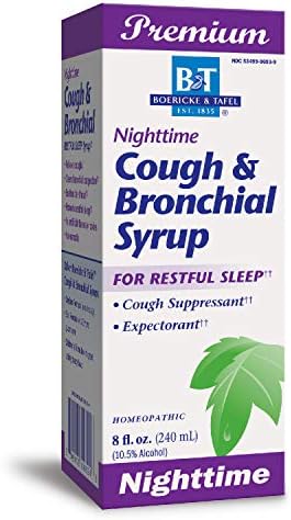 B&T Nighttime Cough & Bronchial Syrup for Restful Sleep Homeopathic, 8 Oz. (Nature's Way Brands)