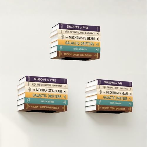 Image of Illusion Bookholder | Wall Mounted Book End | Superhero Bookshelf | Decor for Kids Room, Invisible Metal Book Holder Heavy Duty (Set of 3 Plain)