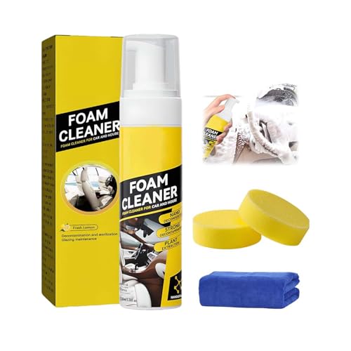 Multipurpose Foam Cleaner Spray, 2025 New Multi-Functional Car Magic Foam Cleaner, Leather Decontamination, All-Purpose Household Cleaners for Car and Kitchen (1, 200ML)