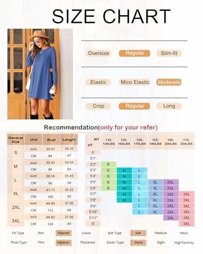 Molerani 1266-BLACK-L Women'S Casual Plain Long Sleeve Sleeve Simple T-Shirt Loose Dress thumb #3