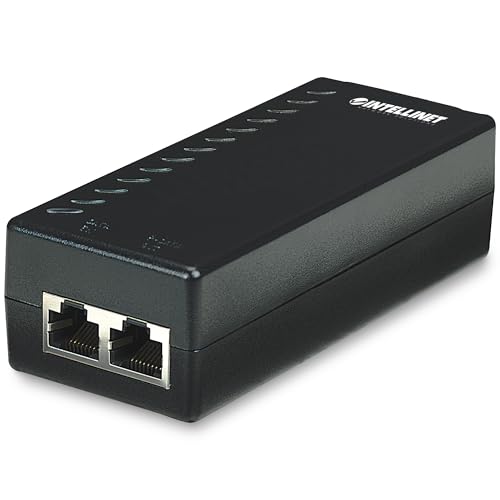 Injecteur PoE Intellinet 1 port 48V DC pour alimentation de périphérique réseau noir