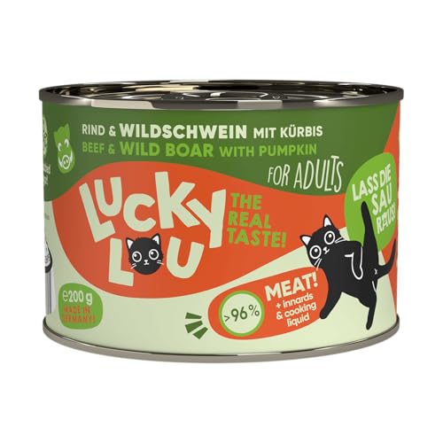 Produktbild von Lucky Lou Adult Rind & Wildschwein Nassfutter für Katzen - 6 x 200 g