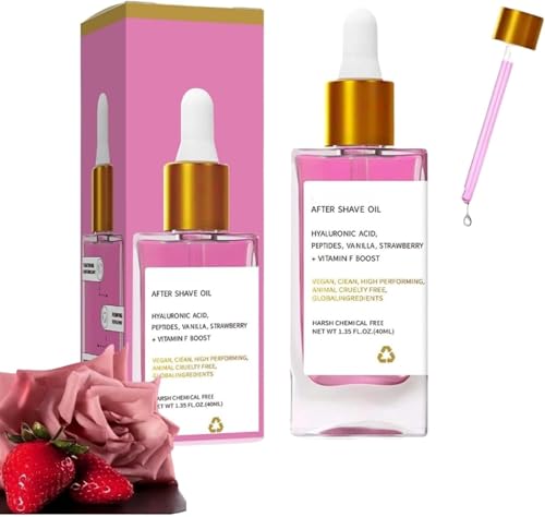 Aceite para después del afeitado de fresa y vainilla para mujeres para una piel lisa, suave para después del afeitado, previene los pelos encarnados y la sequedad, crema hidratante suave para cara