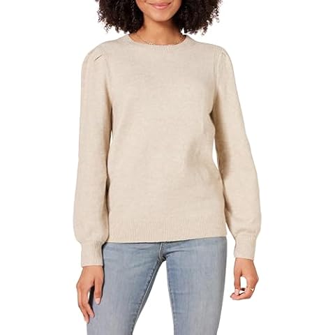 Amazon Essentials Pull Ras du Cou à Épaules Plissées Doux Au Toucher Femme Cover