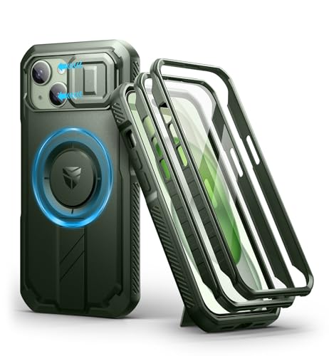 Coque iPhone 15 antichoc Dexnor avec cache caméra et support
