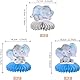 SYKYCTCY 6 Stück Blau Elefant Tischdeko It’s a Boy Baby Dusche Tischdeko Geburtstag Elefant Thema Wabe Dekorationen für Geschlecht Reveal Baby Dusche Geburtstag Party Tischdekoration Zubehör