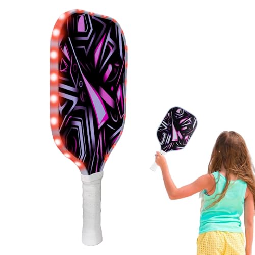 Raquetas de Pickleball LED, Raqueta de Pickleball LED,Raqueta de Pickleball Ligera LED de Fibra de Vidrio - Suministros de Pickleball al Aire Libre con núcleo de