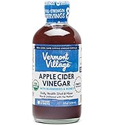 Vermont Village Blueberry Honey Apple Cider Vinegar (Organic), 8 oz, Pack of 4