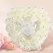 Romántica Caja de Anillo de Boda en Forma de corazón Rose Rhinestone decoración Anillo Almohada cojín Anillo Portador Almohadas(#2)