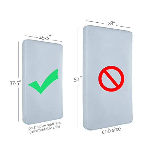 image for Moonsea Waterproof Pack and Play Mattress Pad Sheets Fitted, Cotton Fa