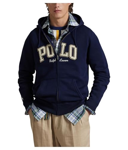 Image of POLO RALPH LAUREN Men's Logo Fleece Full-zip Hoodie, Cruise Navy, S