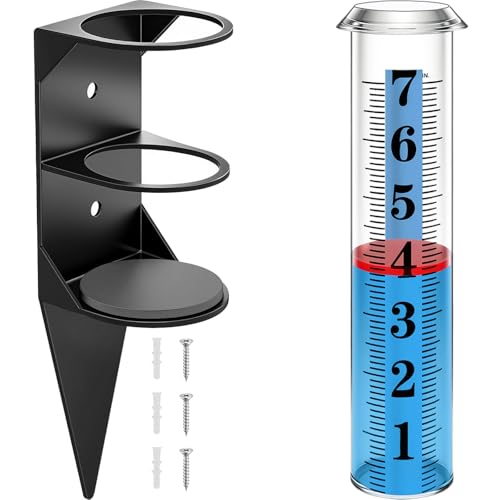 WondMall Rain Gauge Outdoor,7' Rain Gauges Outdoors Best Rated with Metal Rack...