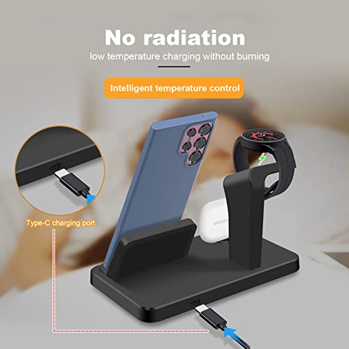 Fast Charging Station for Samsung,3 in 1 Charging Stand for Samsung Galaxy S25 S24 S23 S22 S5,A54 53 51 50,Flip Fold/Note,Galaxy Watch 7 6 Pro/6/5 Pro/5/4/3/Active,Buds+/Pro/Live (with Adapter) by PDKUAI - Image 8