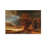 Rembrandt Painting Art《The Landscape with Good Samaritan》Poster Canvas Wall Art Prints Gifts Photo Picture Paintings Room Decor Home Decorative 08x12inch(20x30cm)