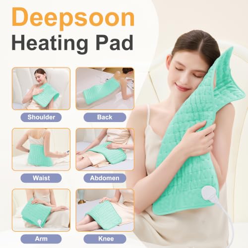 Image of Heating Pad,Electric Heating Pads,Heating Pad for Back,LightGreen,24x12 Inch