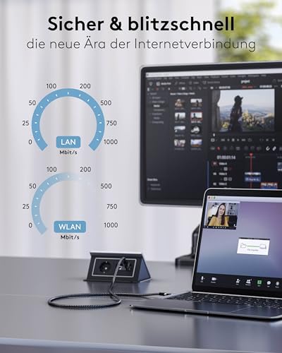 Goobay 70699 USB-C auf RJ45 Ethernet CAT 6 Kabel für stabile kabelgebundene Internetverbindung mit Router / Modem / Netzwerk Switch / Ersetzt USB auf RJ45 Adapter / 1 Gbit/s / 3 Meter