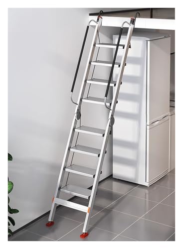 La scala per soffitta in alluminio ad alta capacità supporta fino a 150 kg, combinando durata e portabilità leggera per una facile maneggevolezza e installazione in varie impostazioni.