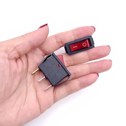 JZK 2x Rotes Licht EIN/AUS-Wippschalter 15A 250V 20A 125V AC 3 Anschlüsse SPST 3Pin Wippschalter EIN/AUS ON OFF Rechteckiger EIN-AUS-Netzschalter KCD 3-polig