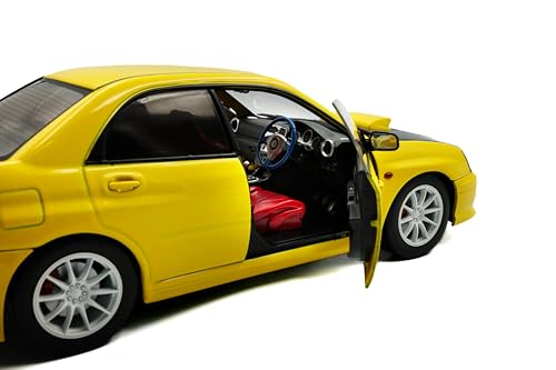 Solido Subaru Impreza WRX STI 2003 Yellow 1:18 miniatura 4